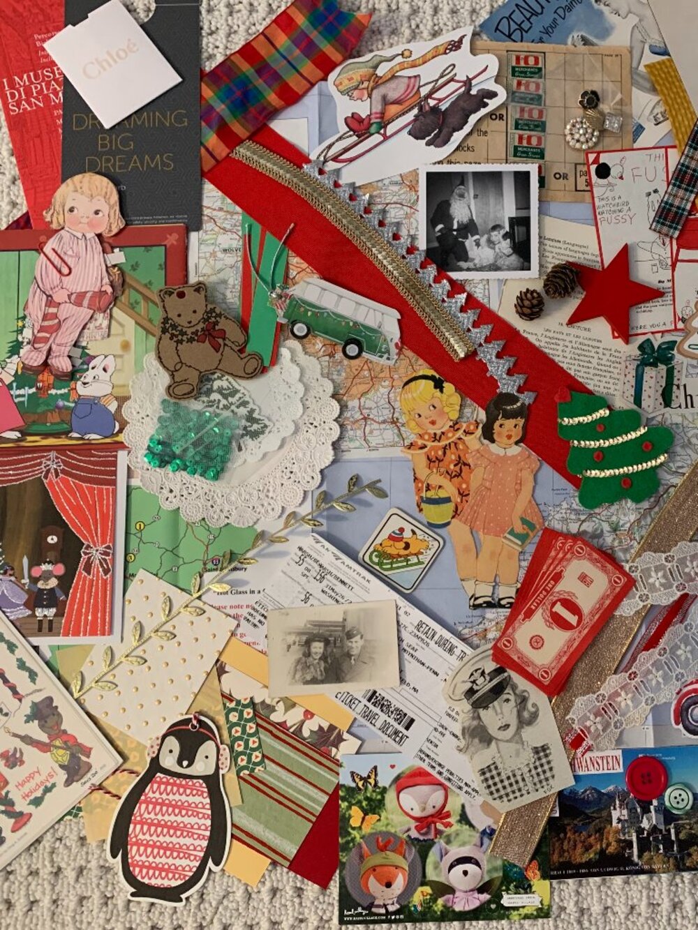 Christmas Ephemera for Junk Journaling, Buyer gets all that's pictured!